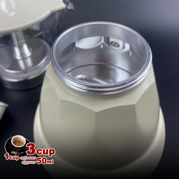 Mornest Electric Espresso Moka Coffee Maker 3cups Italian Classic - Cream Trade Me