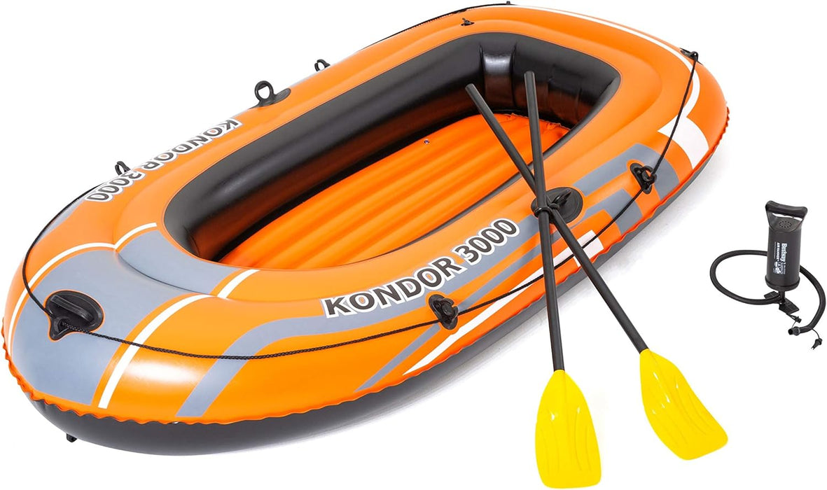 Canoe Raft Set Kondor Raft Set With Oars & Pump Bestway Large 3 Person Inflatable  Boat 3000
