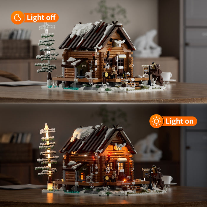 Lumibricks Hunting Cabin 10005 F9018 Retro House Series 2077PCS LED Blocks