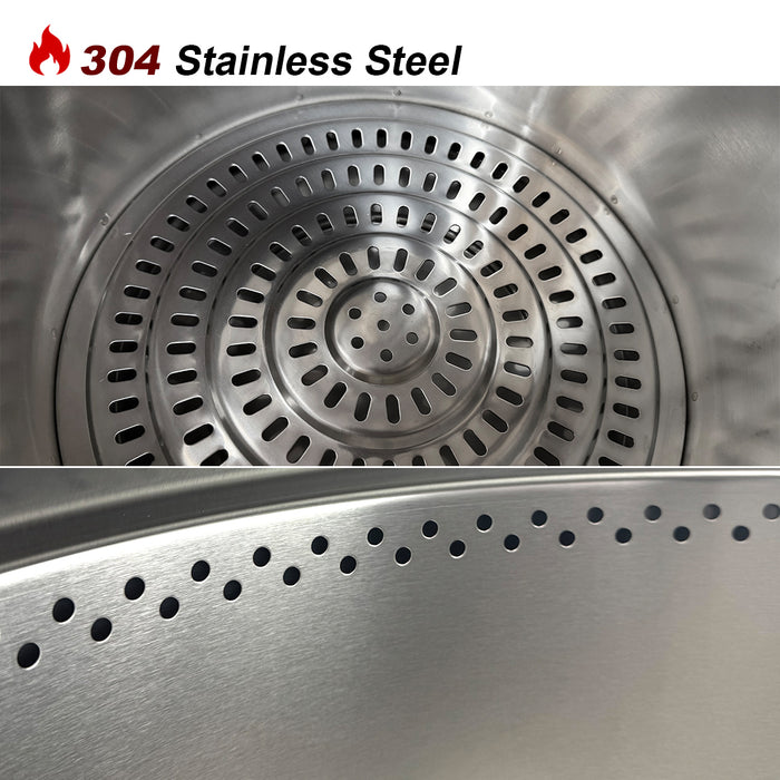 TOW Smokeless Fire Pit 15inch Wood Burning Fireplaces Portable Outdoor Bonfire Firepit with Stand, Backyard, Patio & Camping, Stainless Steel, Easy Ignition & Setup