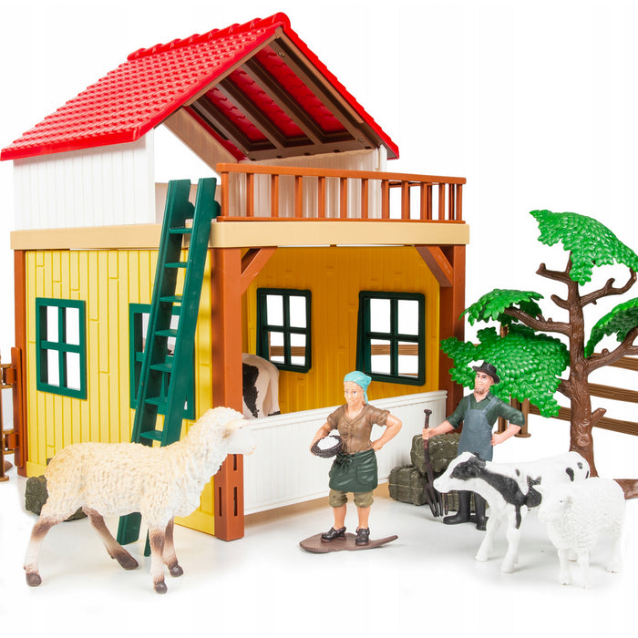 DIY Farm Pullback Car Tractor Toy Set Animals & accessories Playset