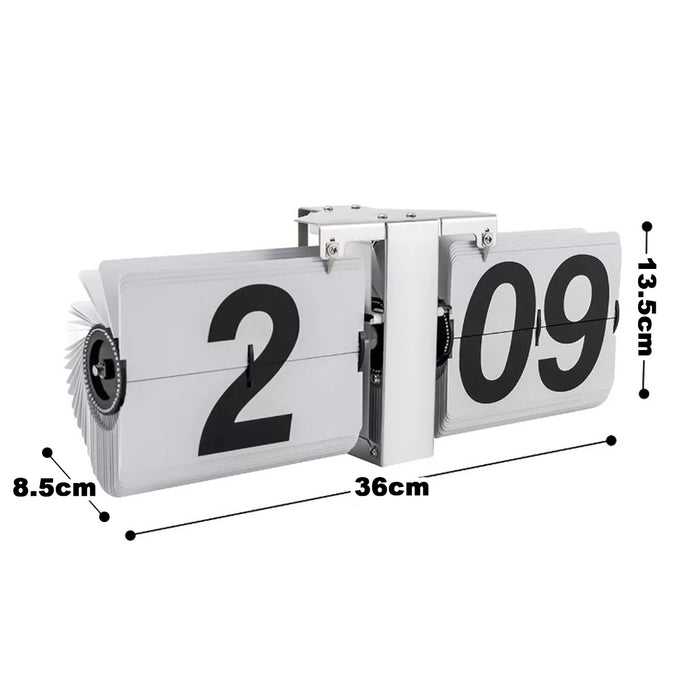 Auto Flip-style Table Desk Wall Clock 24 Hours Battery Powered Dual-purpose