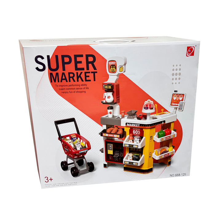 Supermarket Shopping Toy Set With lights Smoke & Sounds Pretend Play Grocery