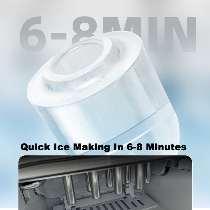 Portable Ice Maker Machine Countertop - Self Cleaning, 9 Ice Cubes in 6 Minutes, 26 lbs/Day for Home Kitchen, Office, Camping &amp; RV - Compact with LED Display &amp; Auto Shutoff