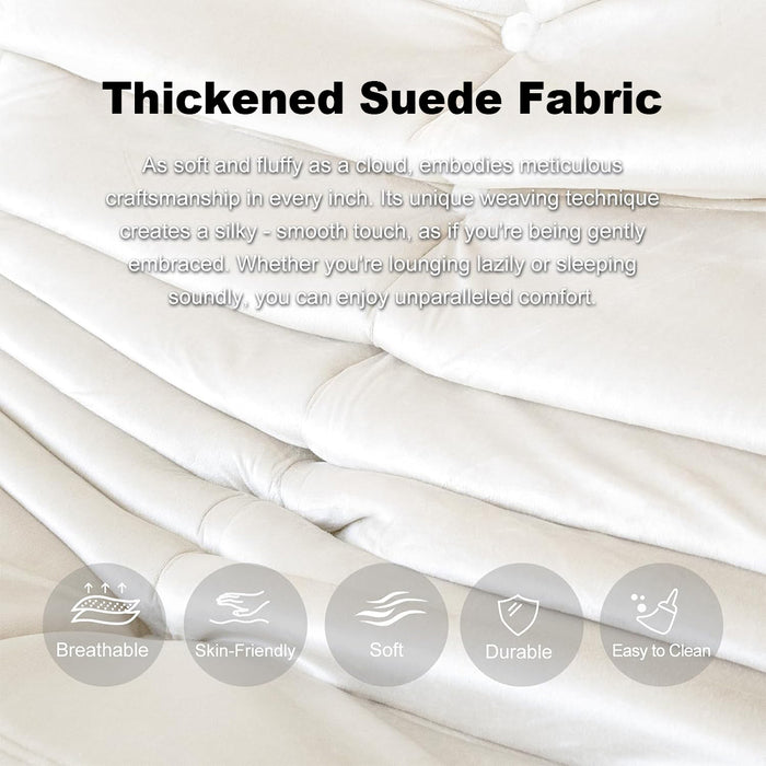 Lazy Sofa Floor Couch Leisure Lounge Foam Pouffe Recliner Soft Suede Sabric