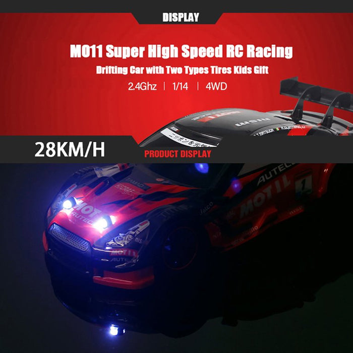 1/14 Scale  Racing Drift RC Car Red / Black 28km/h 4WD 2.4GHz Remote Control Car