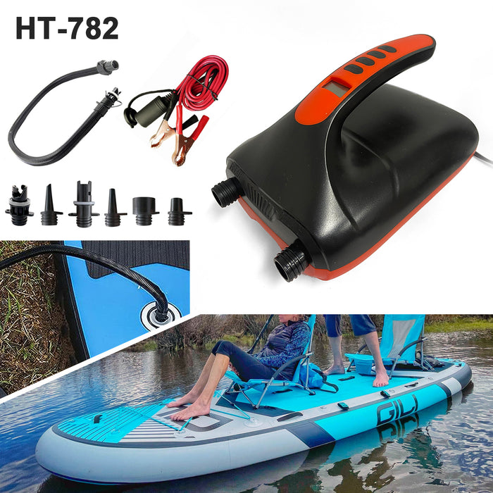 HT-782 20PSI High Pressure SUP Electric Air Pump 12V DC Paddle Board Auto-Off