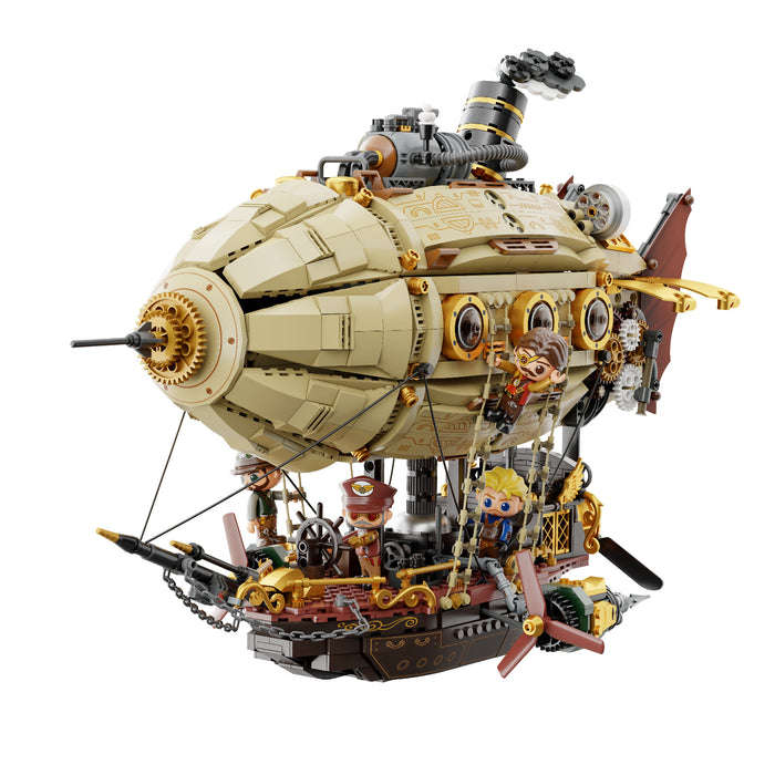 Pantasy Steampunk Zeppelin Airship Building Block Construction Set DIY Model