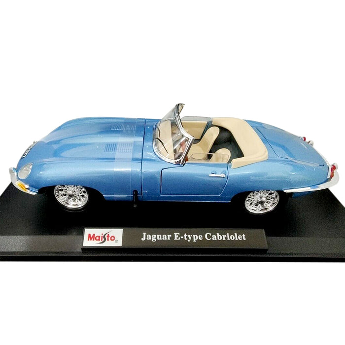 Maisto 1:18 Scale Jaguar E - type Cabriolet Car Model Metallic Diecast With Plastic Part