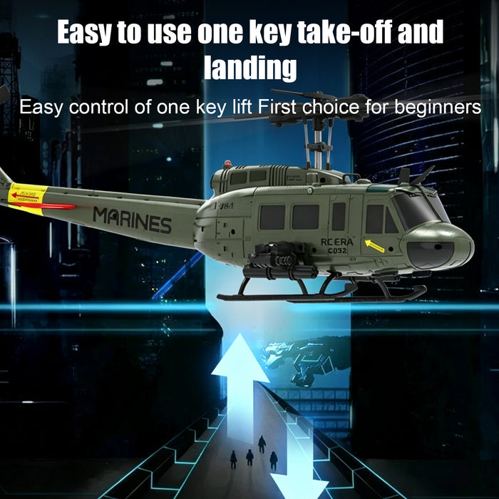 UH-1 1:48 RC Intelligent Positioning Version Armed Stunt Helicopter 6-Axis Gyro