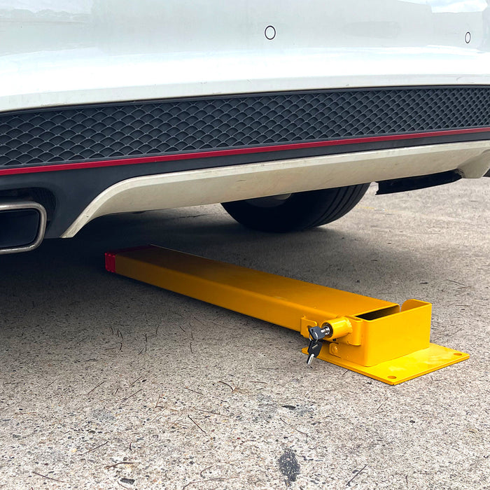 Parkero Keyed Alike Bollard Rectangle Fold Down Car Parking Lock Safety Barrier 80cm 2Key