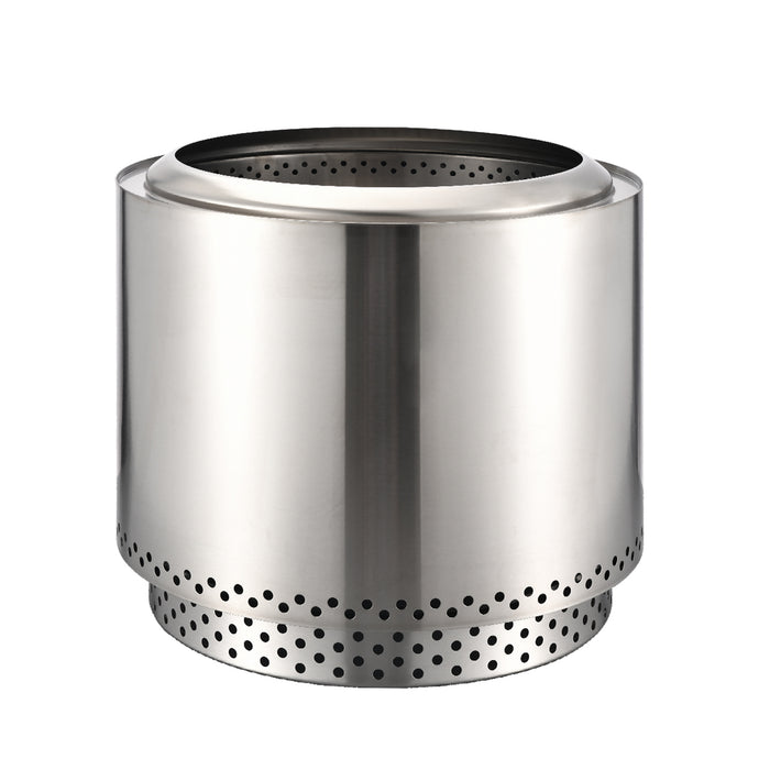 TOW Smokeless Fire Pit 15inch Wood Burning Fireplaces Portable Outdoor Bonfire Firepit with Stand, Backyard, Patio & Camping, Stainless Steel, Easy Ignition & Setup