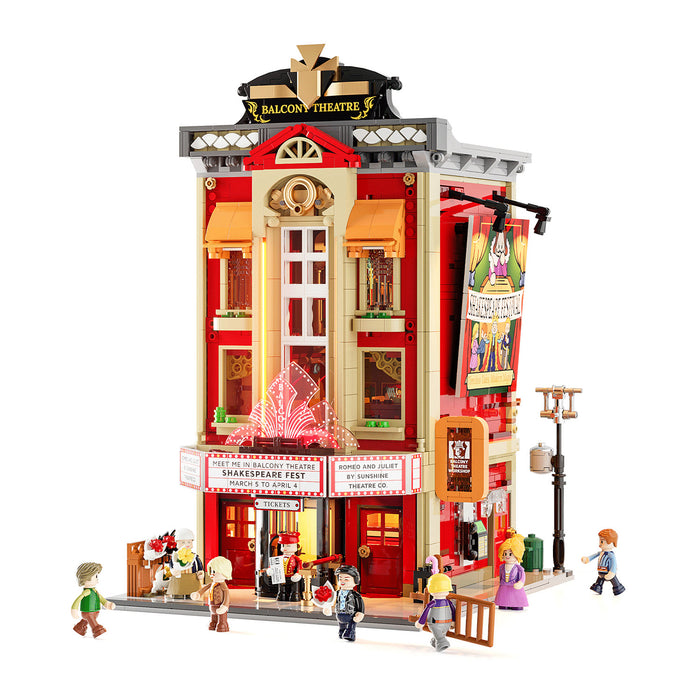 Lumibricks 15004 F9056 Balcony Theatre Town Life 2445Pcs LED Brick Set