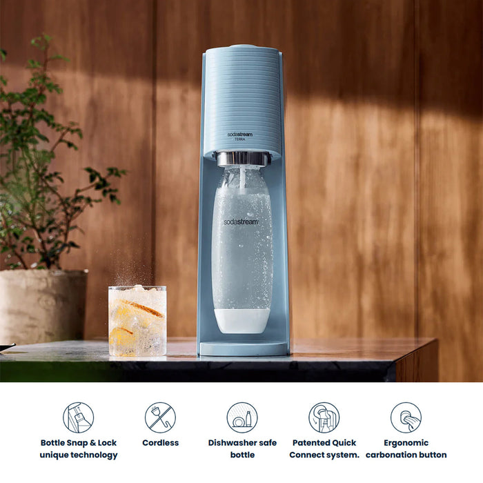 SodaStream Terra Sparkling Water Maker Quick Connect Co2 Technology Family Pack