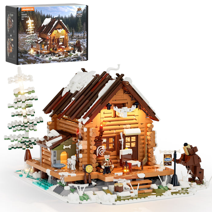Lumibricks Hunting Cabin 10005 F9018 Retro House Series 2077PCS LED Blocks
