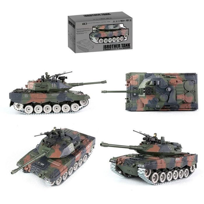 Brother Tank Rc Tank 1:18 German Leopard 2 Camo/German Tiger 1 Grey 2.4ghz