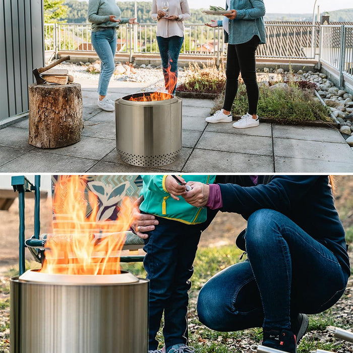 TOW Smokeless Fire Pit 15inch Wood Burning Fireplaces Portable Outdoor Bonfire Firepit with Stand, Backyard, Patio & Camping, Stainless Steel, Easy Ignition & Setup Trade Me