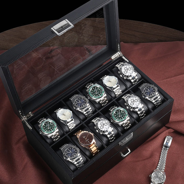 24 Grids Jewelry Watch Box Display Case Storage Holder Organizer Case Gift