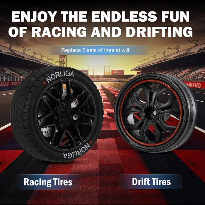 1/14 Scale  Racing Drift RC Car Red / Black 28km/h 4WD 2.4GHz Remote Control Car