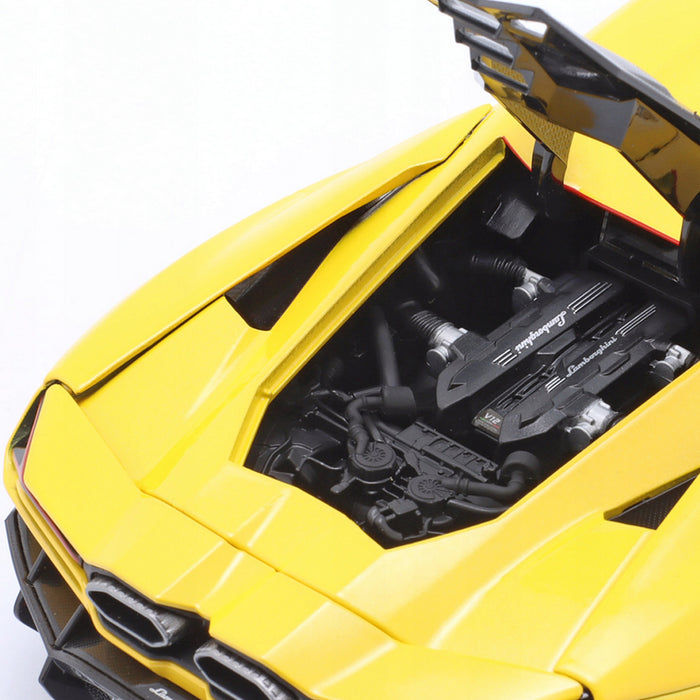 Maisto 1:18 Scale Metallic Diecast With Plastic Part Car Model Lamborghini Revuelto Yellow
