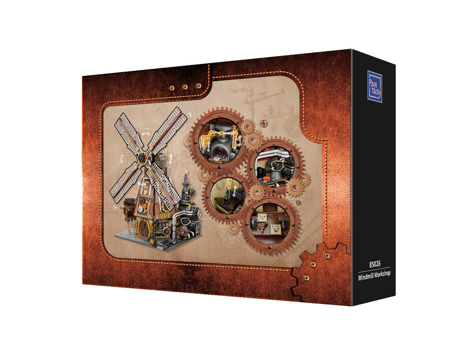 Pantasy Steampunk Series Windmill Workshop Block Construction Set DIY Model