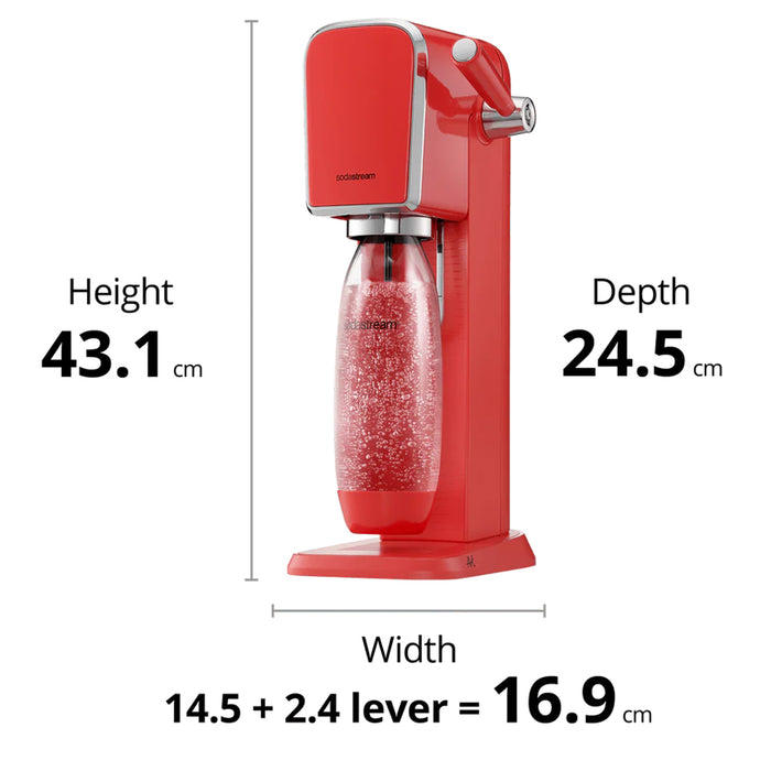 The NEW SodaStream ART Sparkling Water Maker Family Pack 2xCO2 cylinder 5xCarbonating Bottles