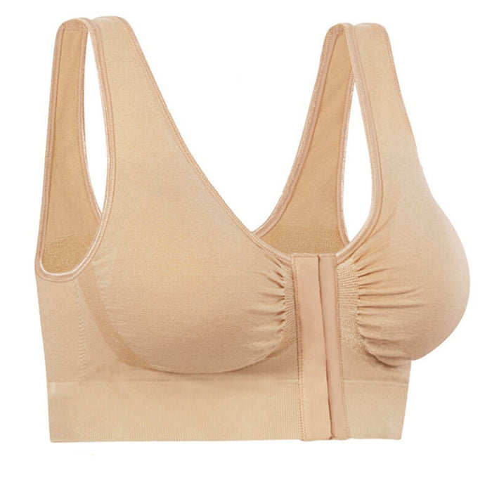 Bamboo Bra seamles breathable viscos Stretch Nude Closin Front