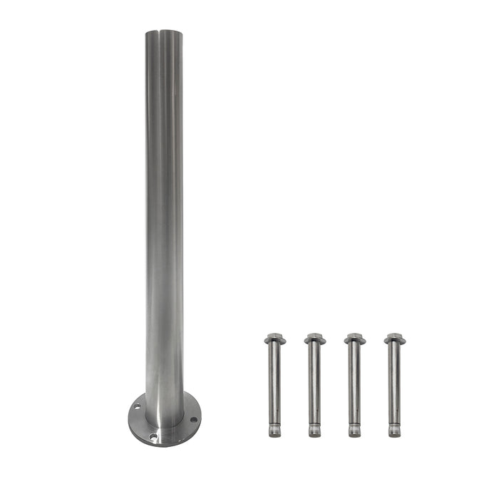 Parkero Stainless Steel Surface Mounted Bollard 90 x ⌀9cm Carpark Barrier Heavy-duty