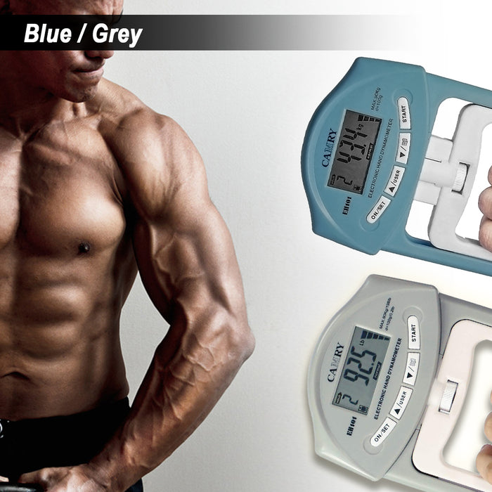 Digital Dynamometer Hand Grip Strength Muscle Tester Electronic Power Grey/Blue