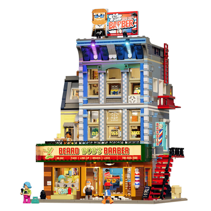 Lumibricks Barbershop 19012 Street Fusion Series 2557PCS LED Building Blocks