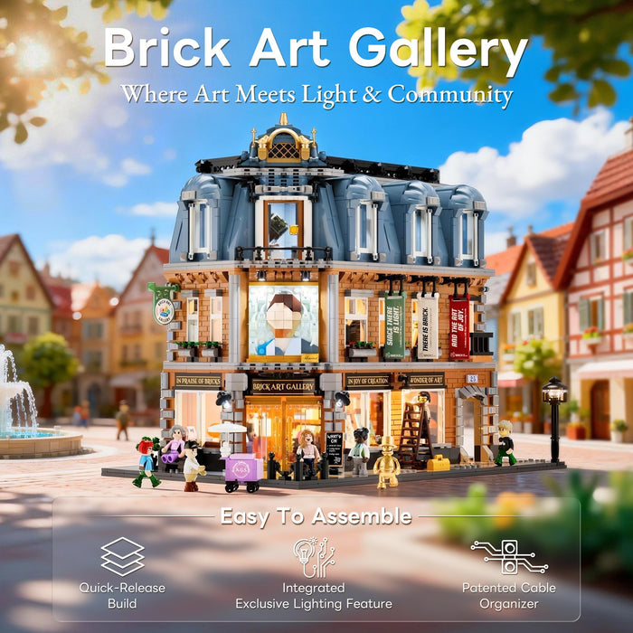 Lumibricks 15007 L9085 Brick Art Gallery Town Life 3400Pcs LED Brick Set