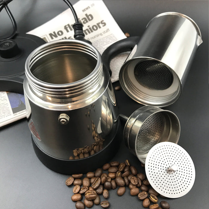 Mornest Electric Espresso Moka Coffee Maker 4~6Cups Stainless Steel Italian Classic Trade Me