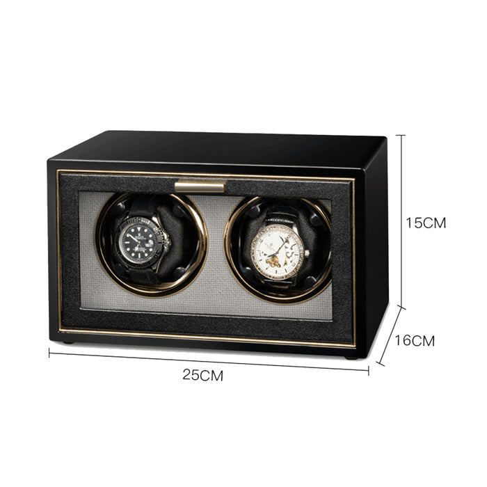 Watch Winders Storage Case B/G Wooden Automatic Rotation Wristwatch Display
