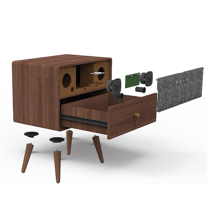 Bedside Table Built In Bluetooth Speaker With Wireless Charger & Storage Drawer