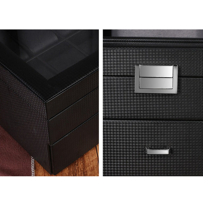 24 Grids Jewelry Watch Box Display Case Storage Holder Organizer Case Gift