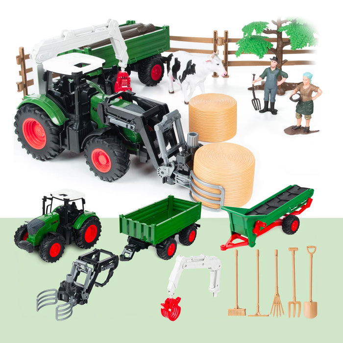DIY Farm Pullback Car Tractor Toy Set Animals & accessories Playset