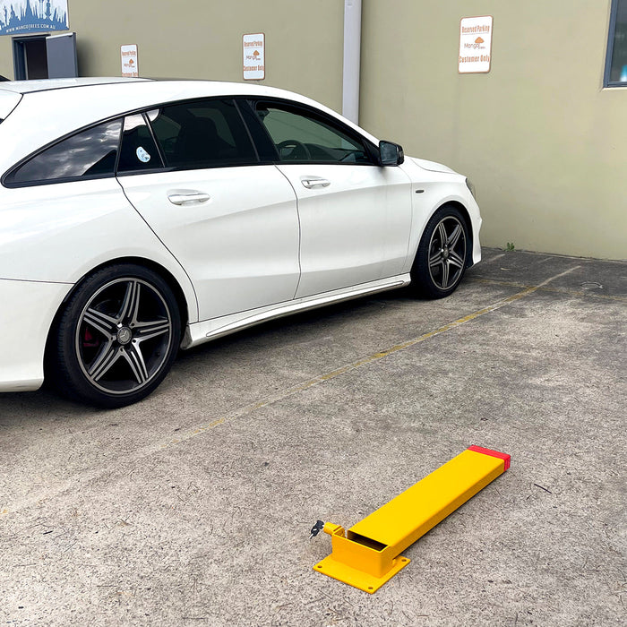 Parkero Keyed Alike Bollard Rectangle Fold Down Car Parking Lock Safety Barrier 80cm 2Key