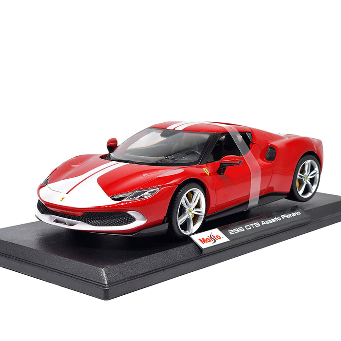 Maisto 1:18 Scale Car Model Ferrari 296 GTB Red Metallic Diecast With Plastic Part