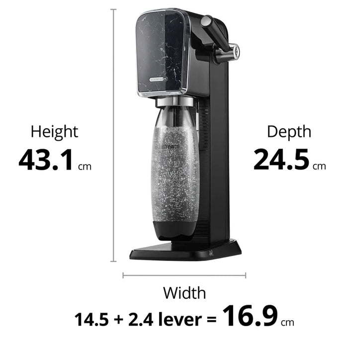 The NEW SodaStream ART Sparkling Water Maker Family Pack 2xCO2 cylinder 5xCarbonating Bottles