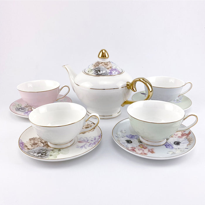 Luxury High 9 Piece Robert Gordon Garden Party Tea Set With Beautifully Gift Boxed