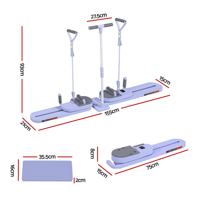 Everfit Abdominal Trainer Machine Core Glider Split Home Gym Equipment Purple