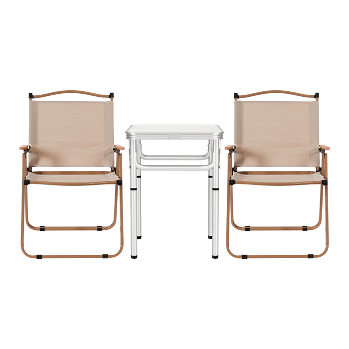 Weisshorn 3pc Camping Table Chair Set Outdoor Folding Aluminium Portable Picnic