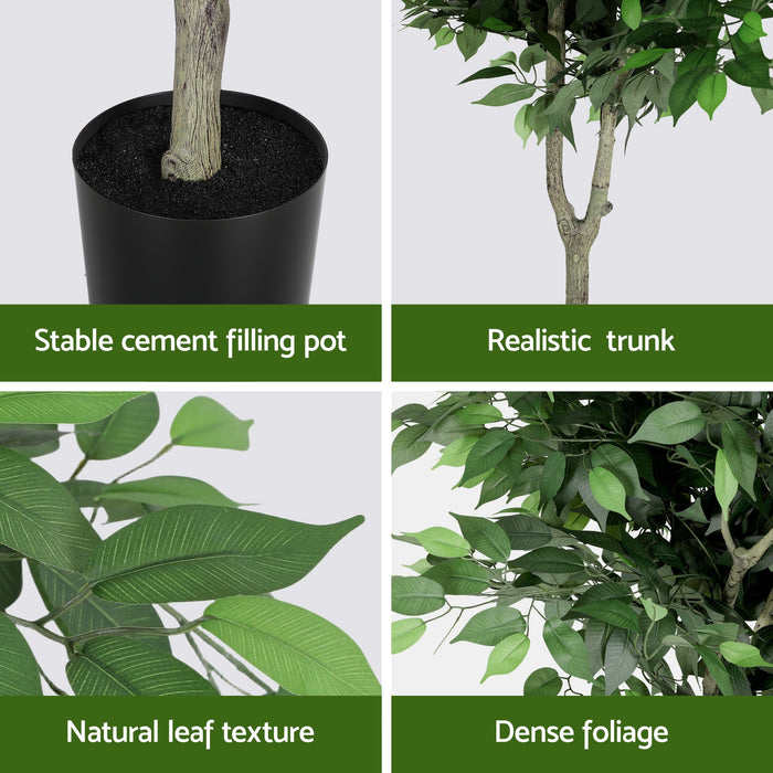 Artiss 180cm Artificial Ficus Tree Faux Trees Indoor Decor Artificial Plants Lifelike Plant 1.8M