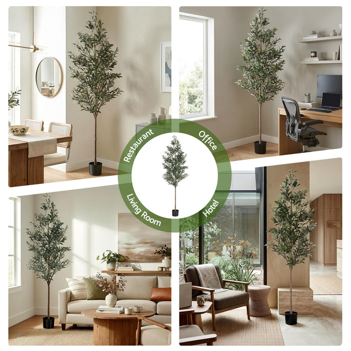 Artiss 210cm Artificial Olive Tree Faux Trees Indoor Decor Artificial Plants Lifelike Plant 2.1M