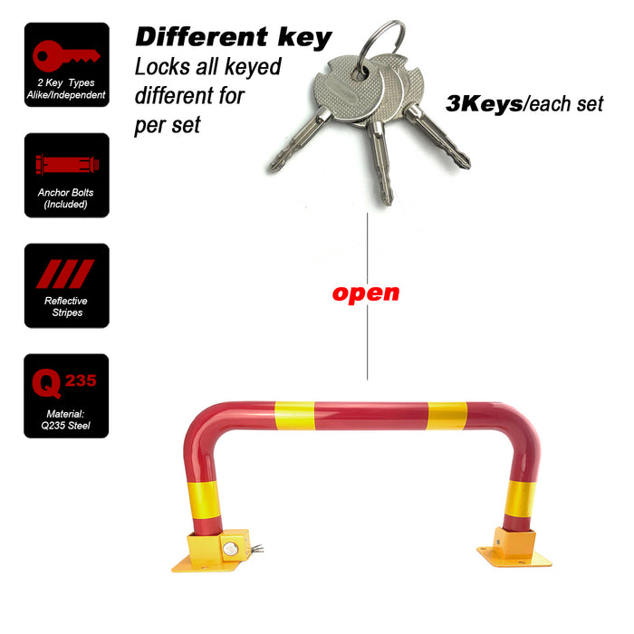 Parkero Arch Parking Barrier Fold Down Vehicle Security Locker Keyed Different Or Alike