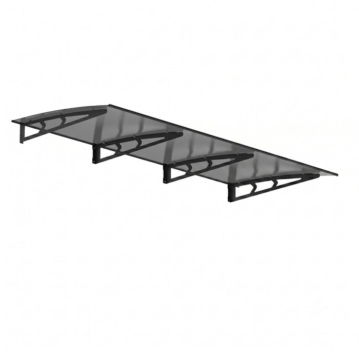 Instahut Window Door Awning Canopy 1m x 3m Grey Solid Sheet Metal Frame