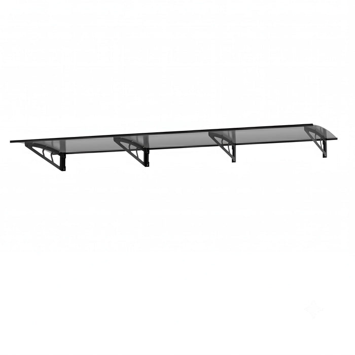 Instahut Window Door Awning Canopy 1m x 3m Grey Solid Sheet Metal Frame