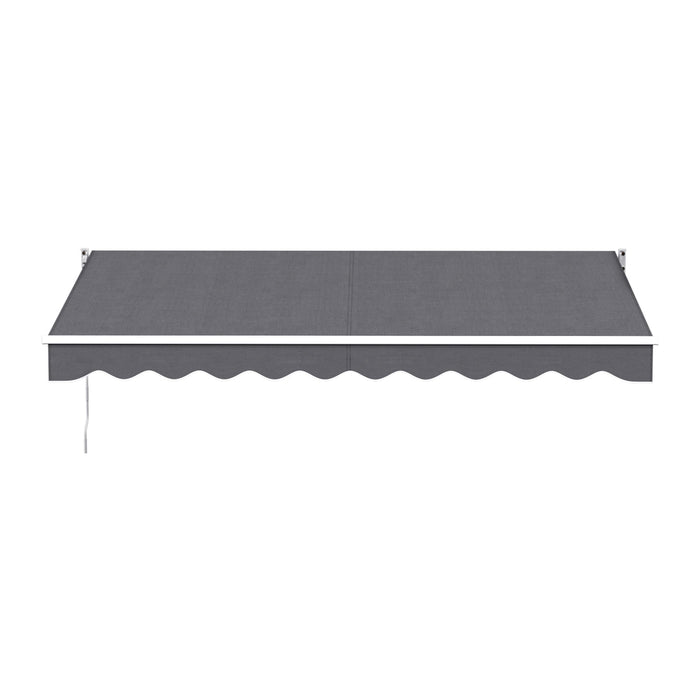 Instahut Retractable Folding Arm Awning Manual Sunshade 3.5M X 2.5M Grey