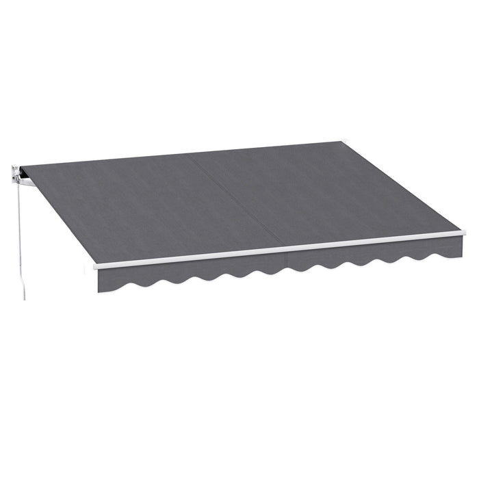 Instahut Retractable Folding Arm Awning Manual Sunshade 3.5M X 3M Grey