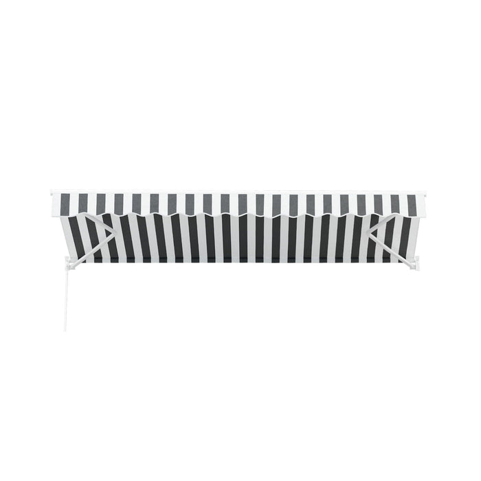 Instahut Retractable Folding Arm Awning Manual Sunshade 4.5Mx3M Grey White